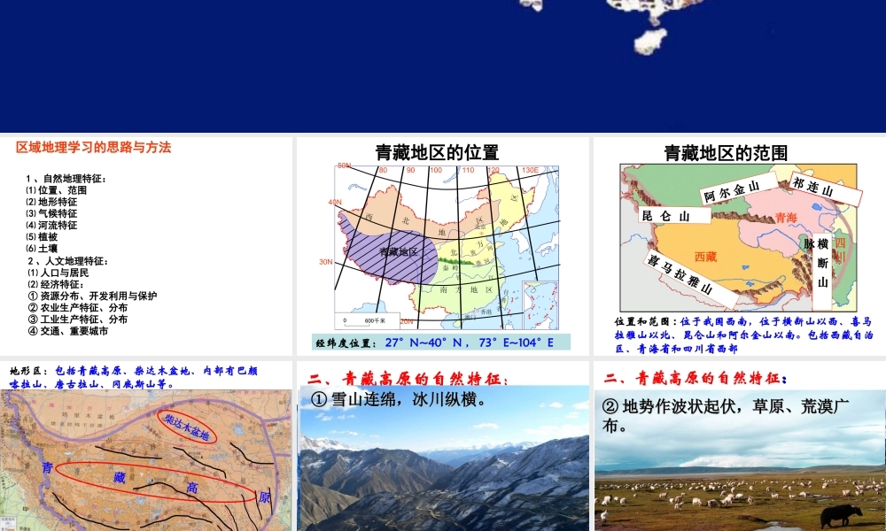 八年级地理下册 第八章 青藏地区课件 （新版）新人教版-（新版）新人教版初中八年级下册地理课件