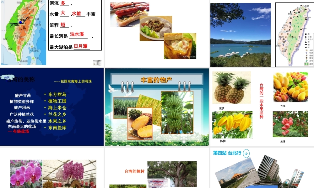 八年级地理下册 第七章 第四节 祖国的神圣领土 台湾省课件 （新版）新人教版-（新版）新人教版初中八年级下册地理课件