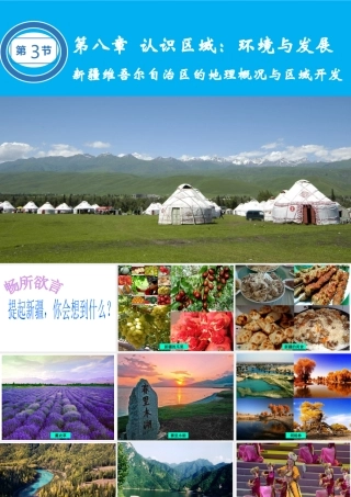 八年级地理下册 8.3 新疆维吾尔自治区的地理概况与区域开发课件 湘教版-湘教版初中八年级下册地理课件