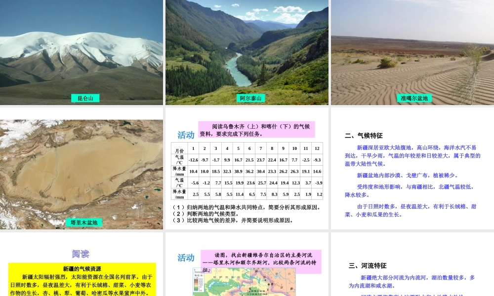 八年级地理下册 8.3 新疆维吾尔自治区的地理概况与区域开发课件1 （新版）湘教版-（新版）湘教版初中八年级下册地理课件