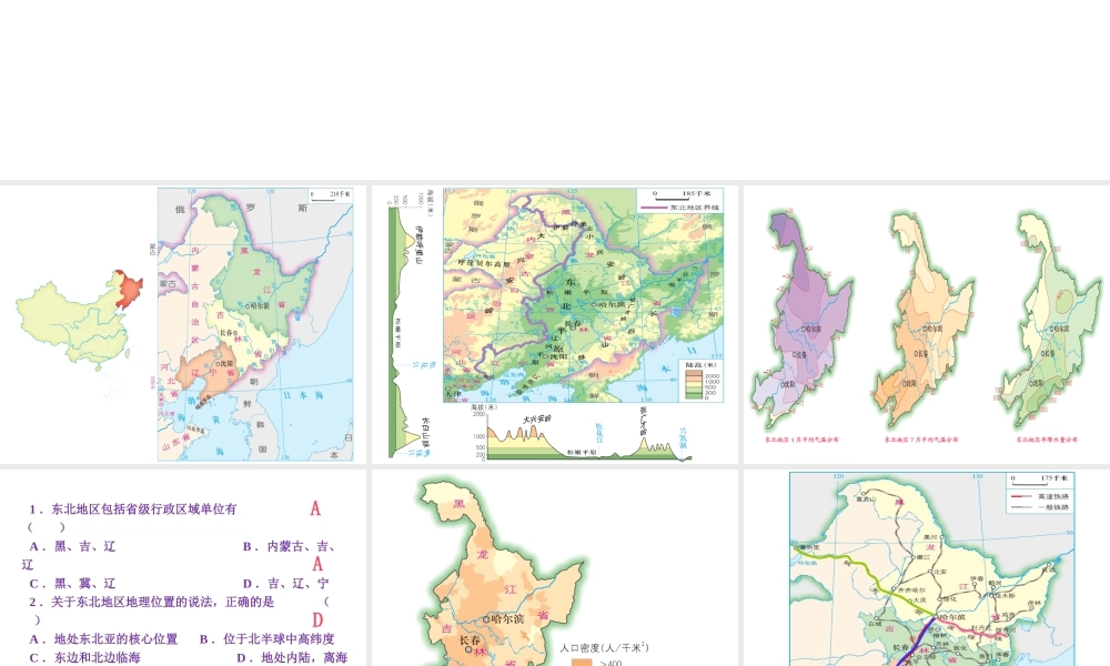 八年级地理下册 第六章（东北地区）复习课件 （新版）湘教版-（新版）湘教版初中八年级下册地理课件