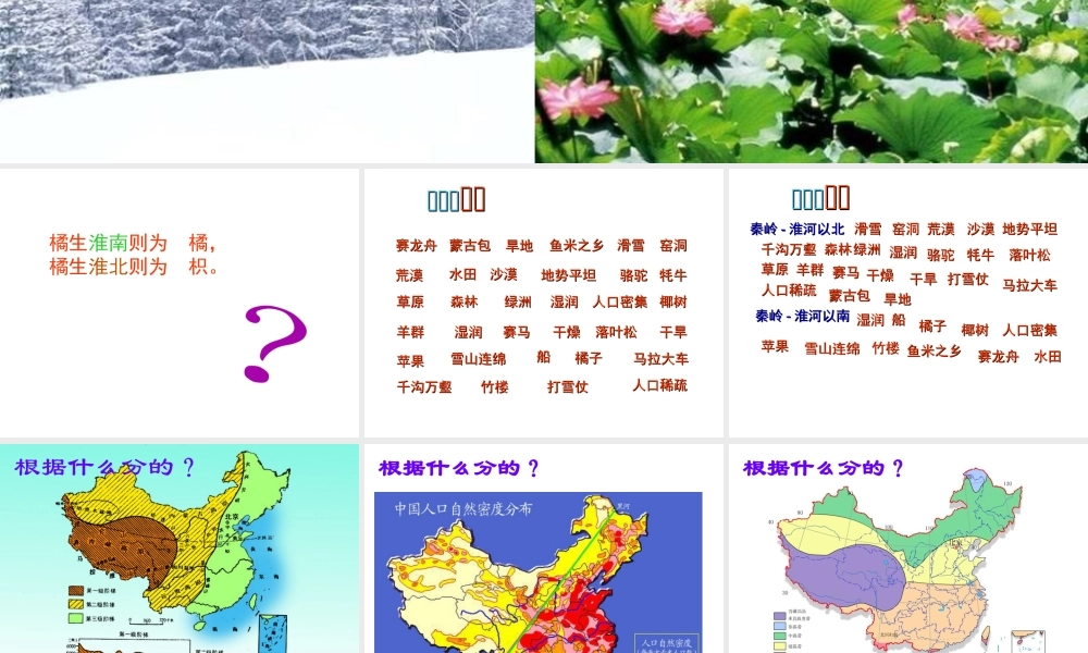 八年级地理下册 第五章 第3节《重要的地理分界线——秦岭——淮河一线》课件 粤教版-粤教版初中八年级下册地理课件