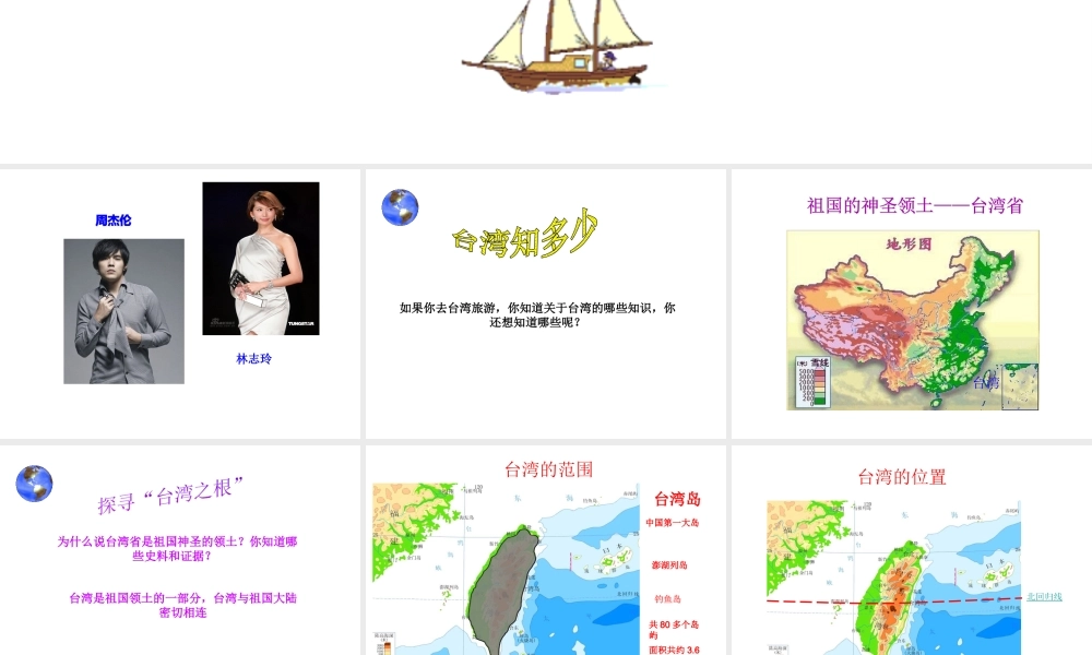 八年级地理下册 第七章 第四节 祖国的神圣领土—台湾省课件 新人教版