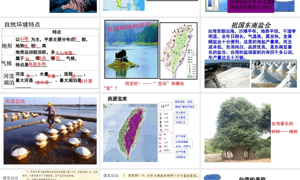 八年级地理下册 第七章 第四节 祖国的神圣领土——台湾省课件（2）（新版）新人教版-（新版）新人教版初中八年级下册地理课件
