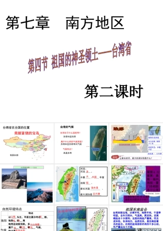 八年级地理下册 第七章 第四节 祖国的神圣领土——台湾省课件（2）（新版）新人教版-（新版）新人教版初中八年级下册地理课件