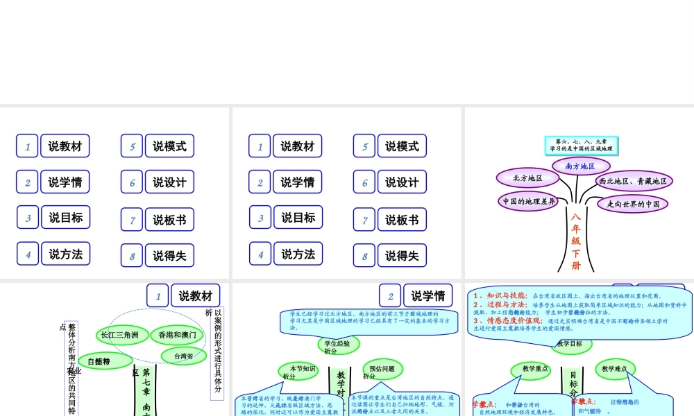 八年级地理下册 第七章 第四节 祖国的神圣领土-台湾说课课件 新人教版-新人教版初中八年级下册地理课件