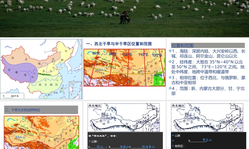八年级地理下册 第八章 西北地区 第一节 区域特征课件 （新版）商务星球版