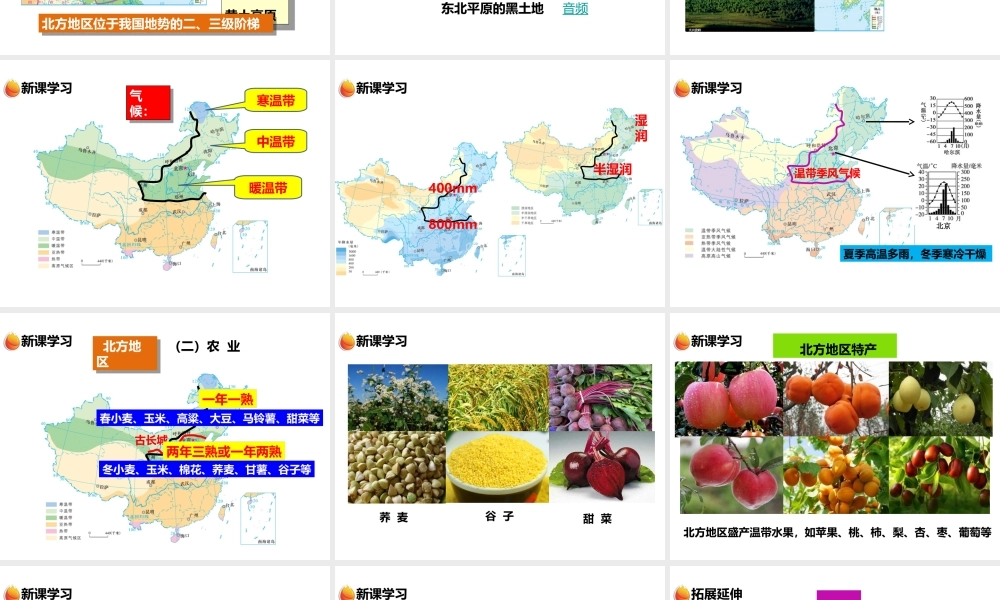 八年级地理下册 第五章 第二节 北方地区和南方地区（第1课时）课件 （新版）湘教版