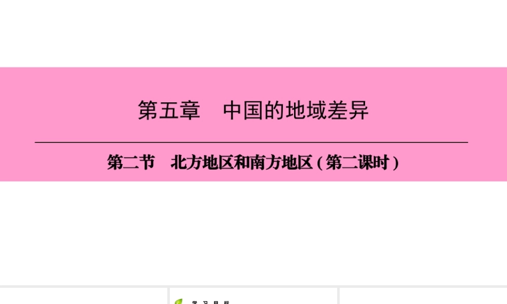 八年级地理下册 第五章 第二节 北方地区和南方地区（第2课时）复习课件 （新版）湘教版-（新版）湘教版初中八年级下册地理课件