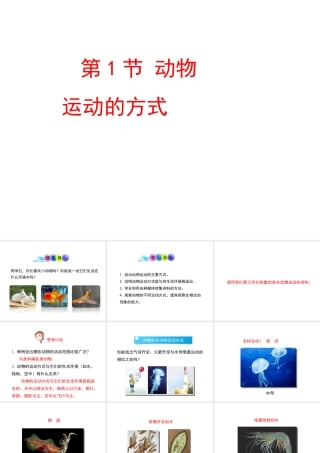 八年级生物上册 15.1 动物运动的方式课件 （新版）北师大版-（新版）北师大级上册生物课件