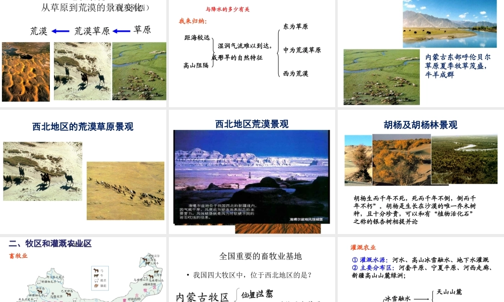 八年级地理下册 第八章 西北地区第一节自然特征与农业课件 （新版）新人教版