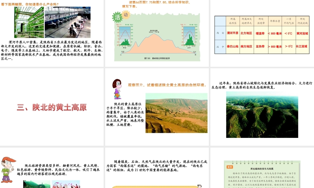 八年级地理下册 第七章 第五节 陕西省课件 （新版）粤教版-（新版）粤教版初中八年级下册地理课件