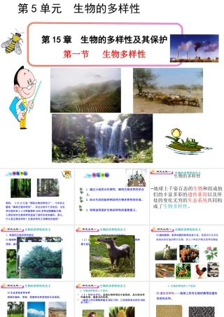 八年级生物上册 15.1 生物多样性课件 （新版）苏教版-（新版）苏教版初中八年级上册生物课件