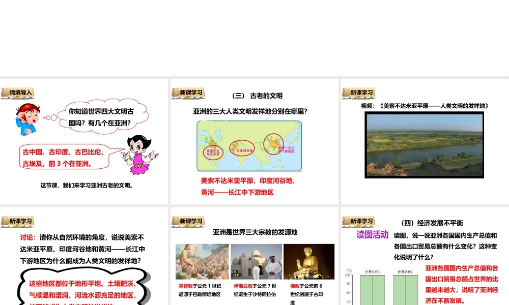 八年级地理下册 第五章 第二节 亚洲的人文环境和地域差异（第2课时）课件 中图版