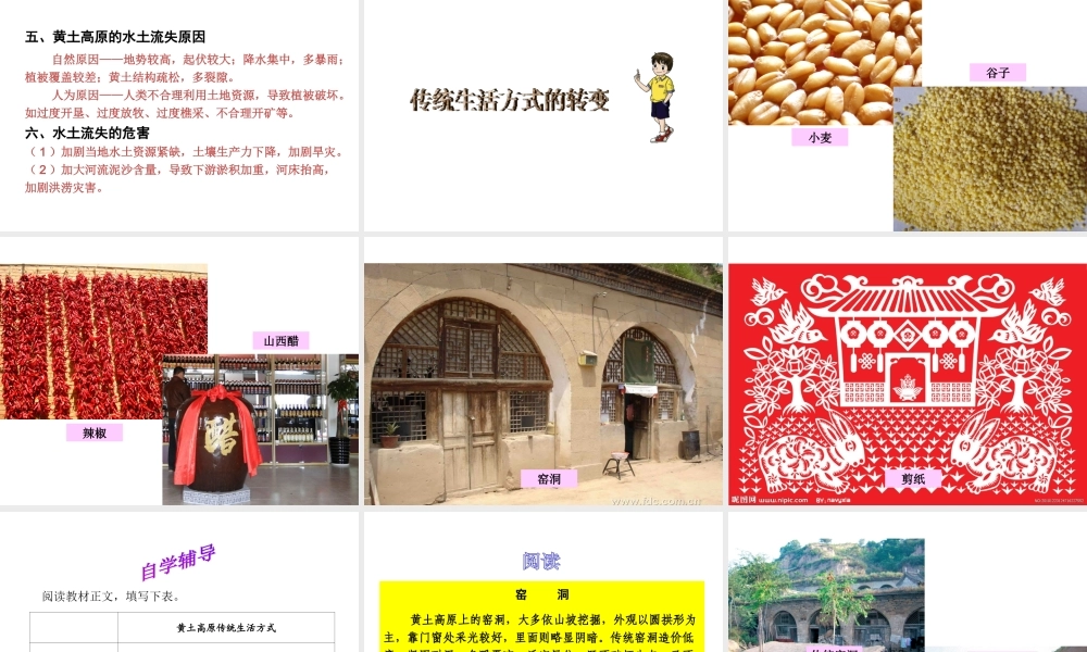 八年级地理下册 第八章《认识区域 环境与发展》第五节《黄土高原的区域发展与居民生活》课件 （新版）湘教版