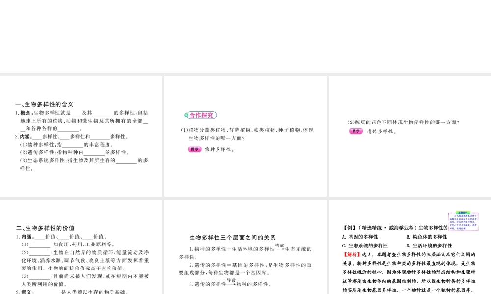 八年级生物上册 15.1生物多样性课件 （新版）苏教版-（新版）苏教版初中八年级上册生物课件