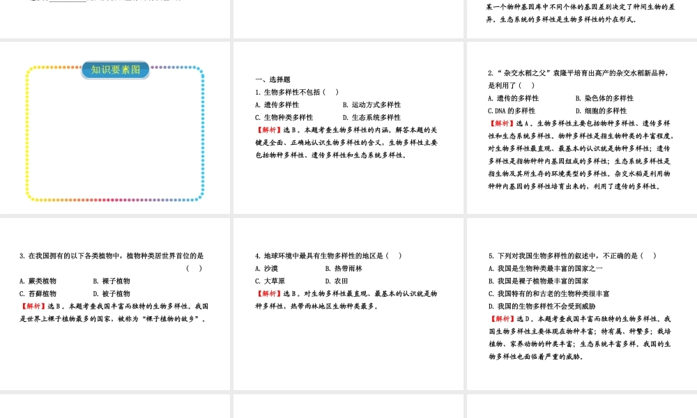 八年级生物上册 15.1生物多样性课件 （新版）苏教版-（新版）苏教级上册生物课件
