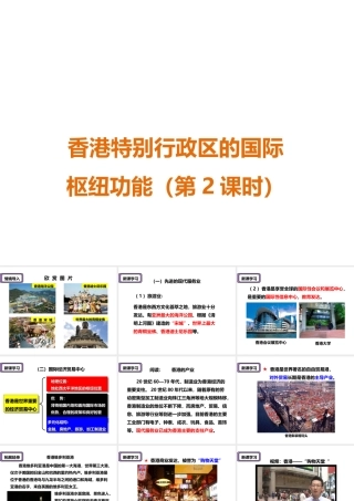八年级地理下册 第七章 第一节 香港特别行政区的国际枢纽功能（第2课时）课件 （新版）湘教版