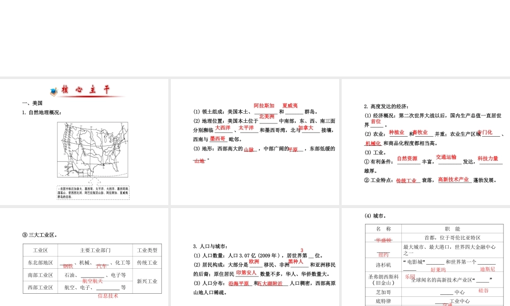 八年级地理下册 美国 巴西 澳大利亚课件 湘教版-湘教版初中八年级下册地理课件