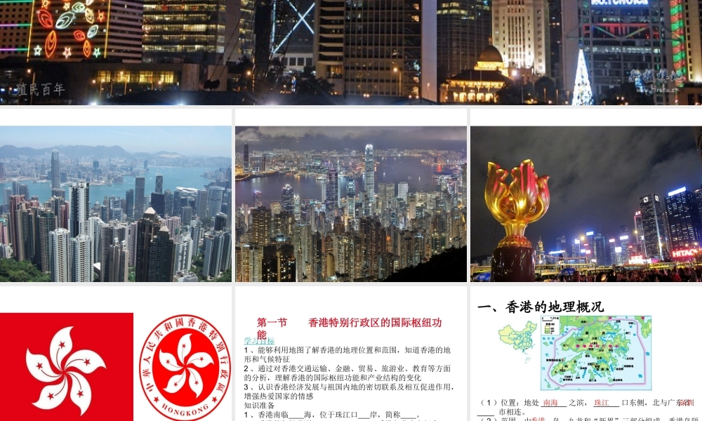 八年级地理下册 第七章 第一节 香港特别行政区的国际枢纽功能课件 （新版）湘教版-（新版）湘教版初中八年级下册地理课件