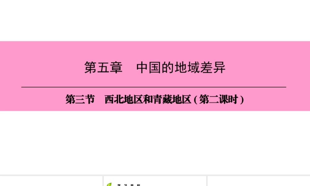 八年级地理下册 第五章 第三节 西北地区和青藏地区（第2课时）复习课件 （新版）湘教版-（新版）湘教版初中八年级下册地理课件
