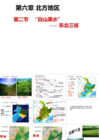 八年级地理下册 第六章 北方地区 第二节“白山黑水”（第一课时） （新版）新人教版