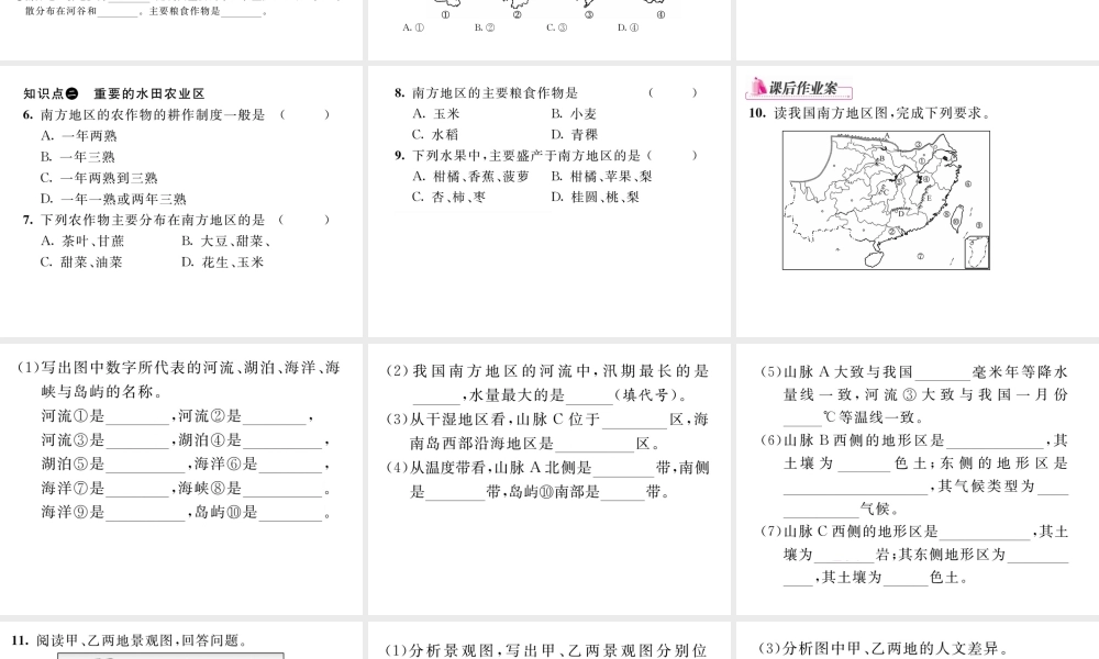 八年级地理下册 第七章 第一节 自然特征与农业课件 （新版）新人教版-（新版）新人教版初中八年级下册地理课件