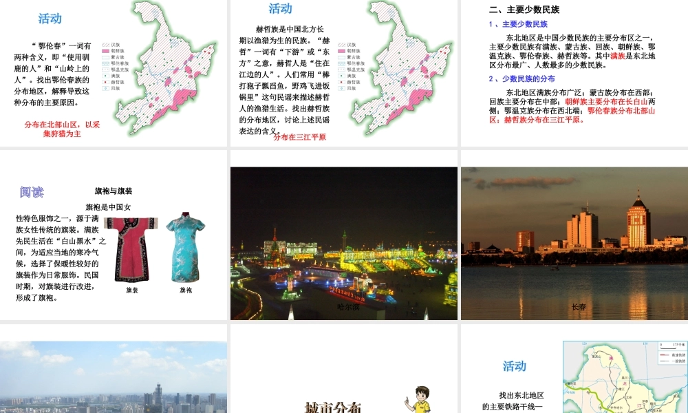 八年级地理下册《6.2 东北地区的人口与城市分布》课件 （新版）湘教版-（新版）湘教版初中八年级下册地理课件