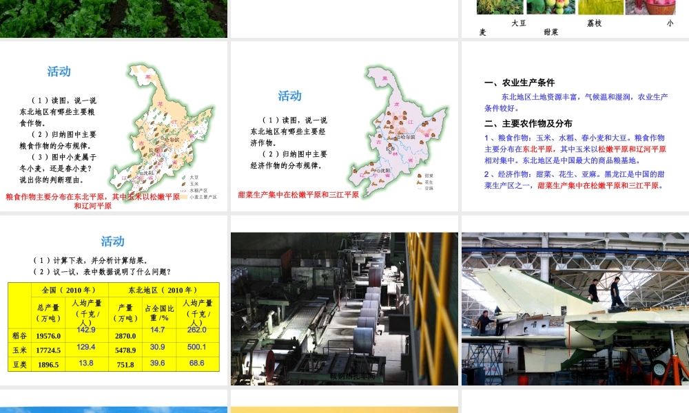 八年级地理下册《6.3 东北地区的产业分布》课件 （新版）湘教版-（新版）湘教版初中八年级下册地理课件