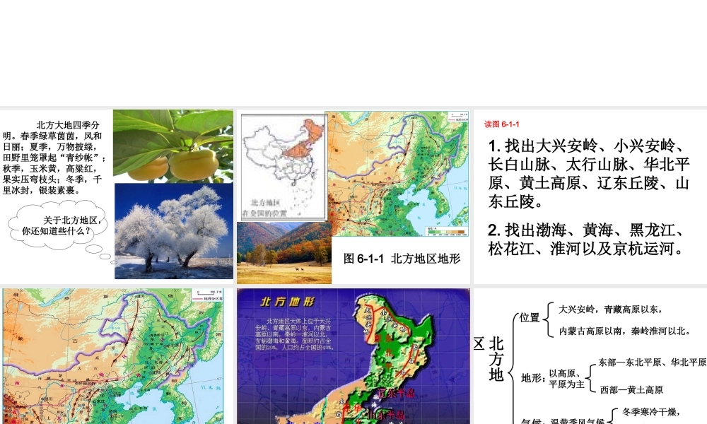 八年级地理下册 第六章 北方地区 第一节 区域特征课件 商务星球版
