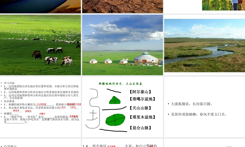 八年级地理下册 第五章 第三节 西北地区与青藏地区课件 湘教版