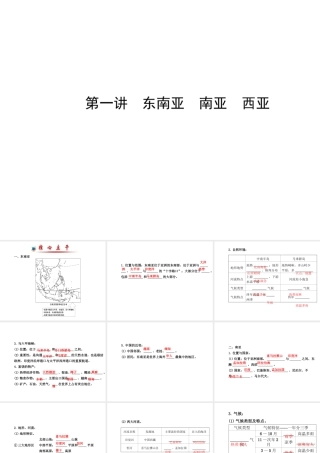 八年级地理下册 第一讲 东南亚、南亚、西亚课件 湘教版-湘教版初中八年级下册地理课件
