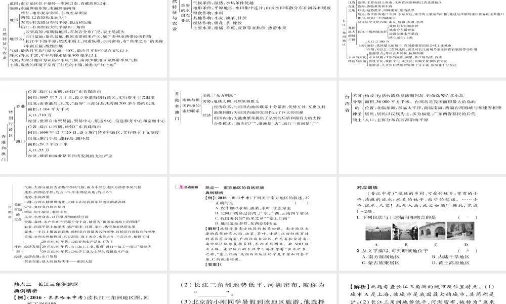 八年级地理下册 第七章 南方地区小结课件 （新版）新人教版-（新版）新人教版初中八年级下册地理课件