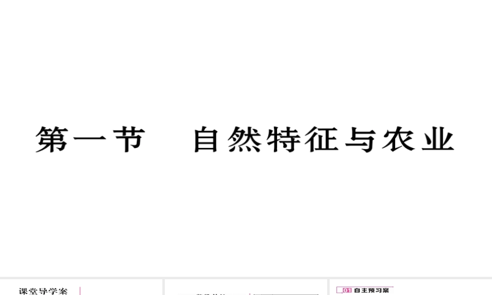 八年级地理下册 第六章 第1节 自然特征与农业习题课件 （新版）新人教版-（新版）新人教版初中八年级下册地理课件