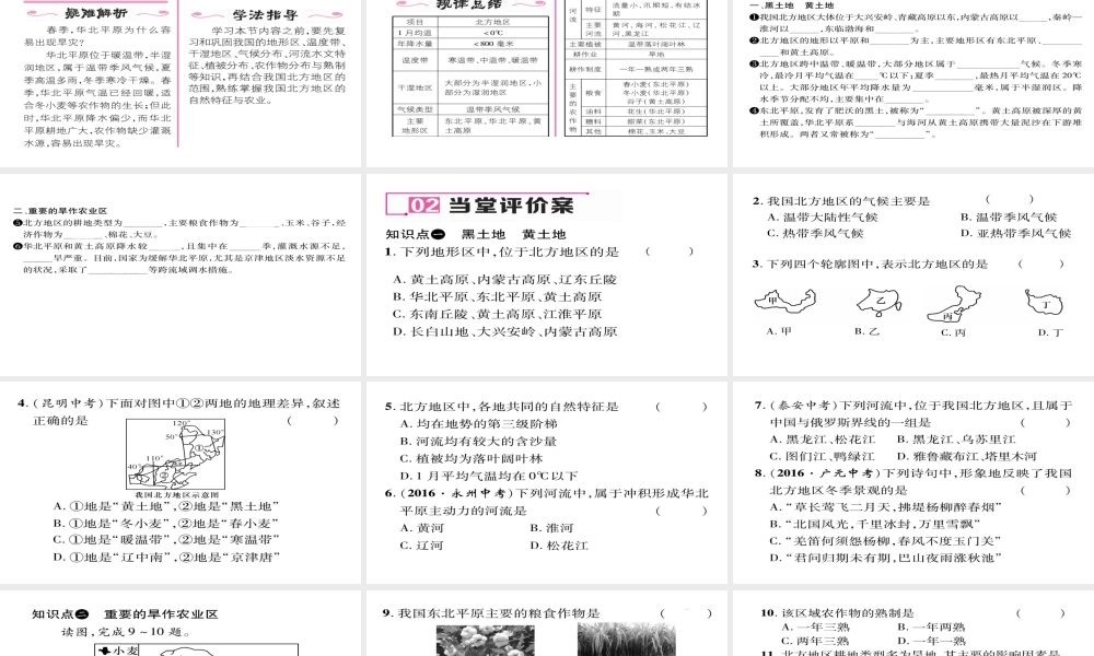 八年级地理下册 第六章 第1节 自然特征与农业习题课件 （新版）新人教版-（新版）新人教版初中八年级下册地理课件