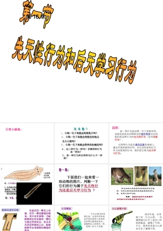 八年级生物上册 16.1《先天性行为和后天学习行为》课件1 （新版）北师大版-（新版）北师大级上册生物课件