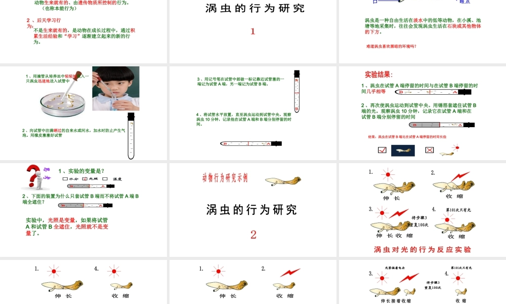 八年级生物上册 16.1《先天性行为和后天学习行为》课件5 （新版）北师大版-（新版）北师大版初中八年级上册生物课件