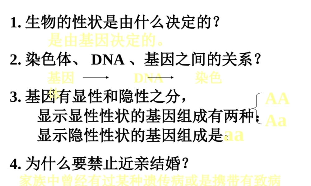 八年级生物 的遗传和变异之人的性别遗传课件 苏教版