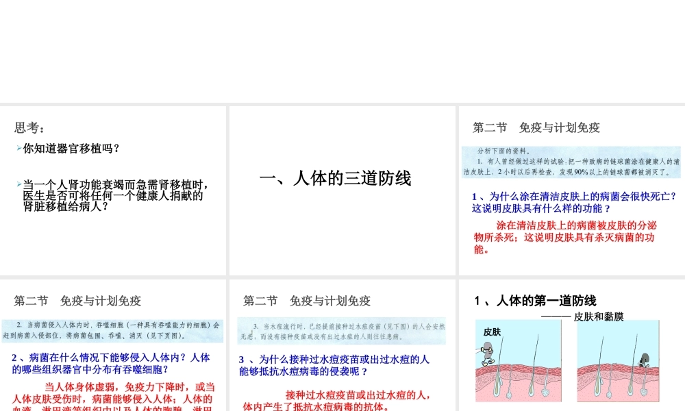 八年级生物 第二节 免疫与计划免疫课件 人教新课标版 