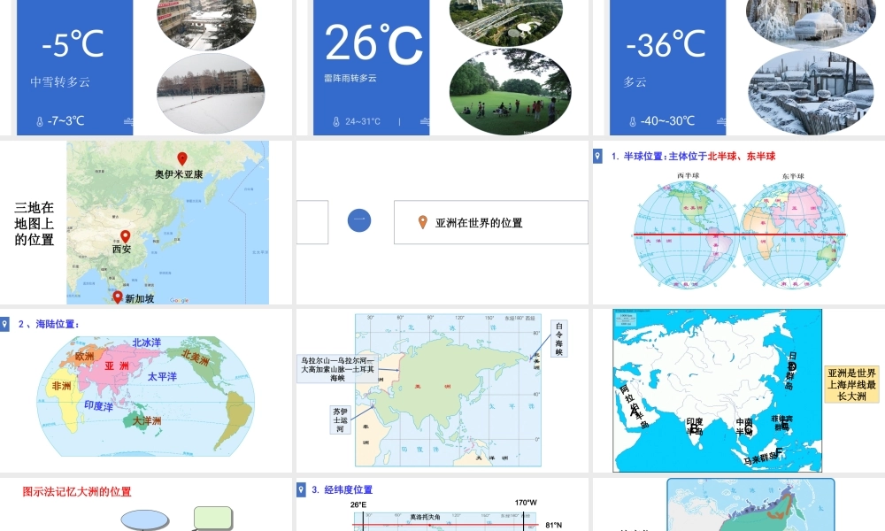 八年级地理下册 第五章 第一节 亚洲的自然环境第1课时课件 中图版-中图版初中八年级下册地理课件