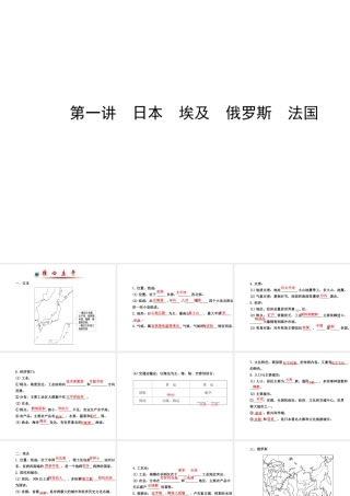 八年级地理下册 日本 埃及 俄罗斯 法国课件 湘教版-湘教版初中八年级下册地理课件
