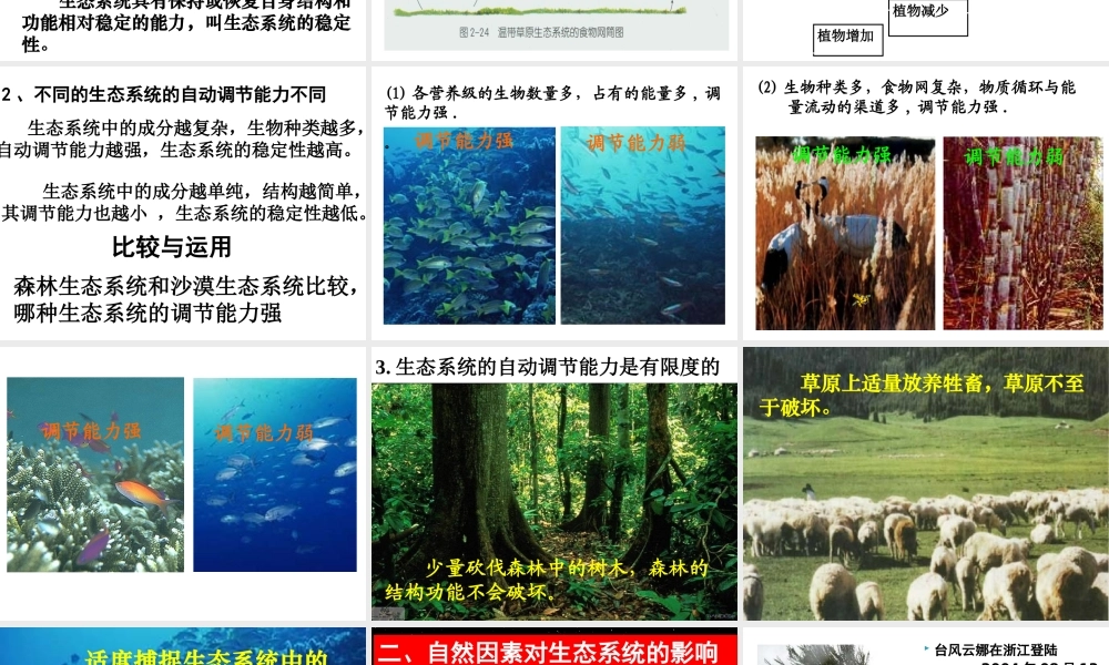 八年级生物 生态系统的稳定性课件 北师大版