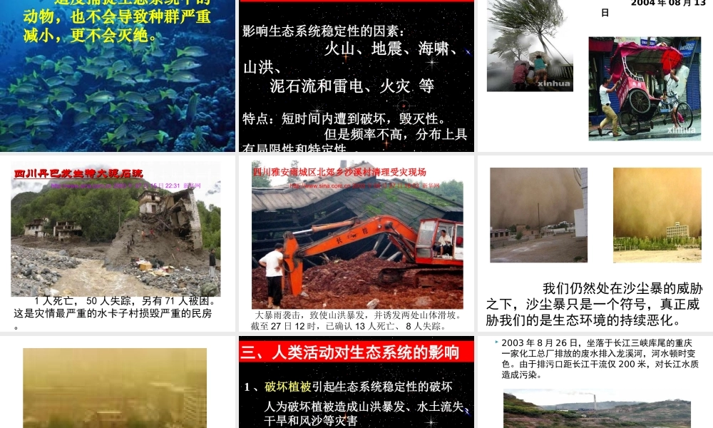 八年级生物 生态系统的稳定性课件 北师大版