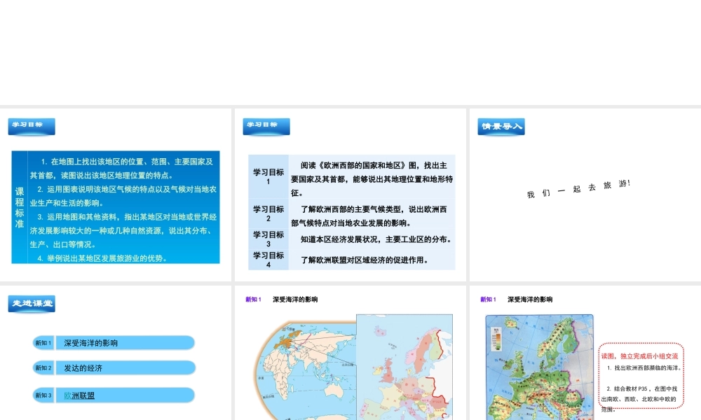 八年级地理下册 第六章 第3节《欧洲西部》精品课件 （新版）中图版