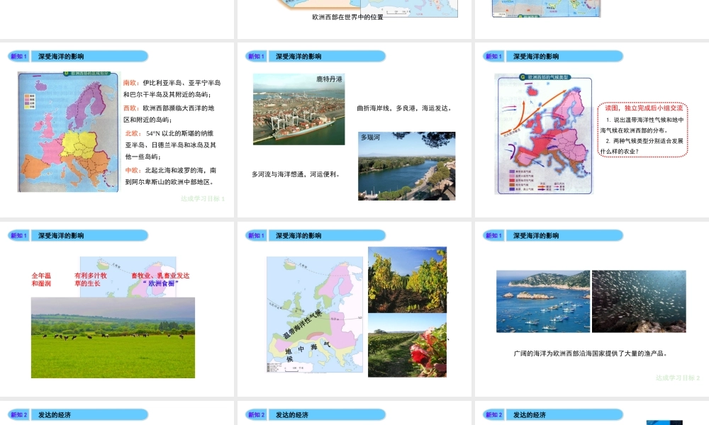 八年级地理下册 第六章 第3节《欧洲西部》精品课件 （新版）中图版