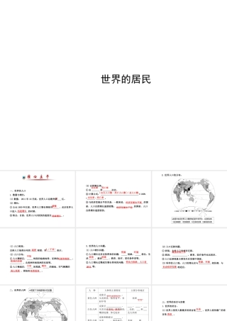 八年级地理下册 世界的居民课件 湘教版-湘教版初中八年级下册地理课件