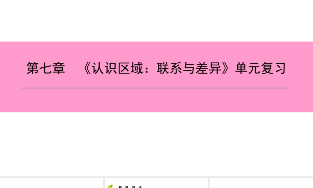 八年级地理下册 第七章《认识区域：联系与差异》复习课件 （新版）湘教版-（新版）湘教版初中八年级下册地理课件