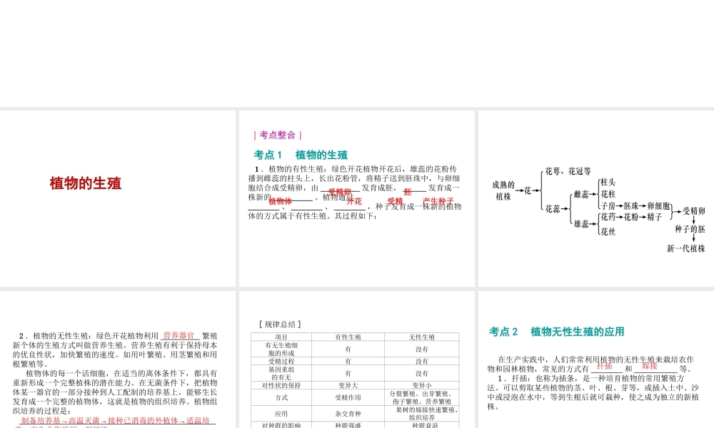 八年级生物 专题八 生物的生殖和发育复习课件 （新版）济南版-（新版）济南版初中八年级全册生物课件