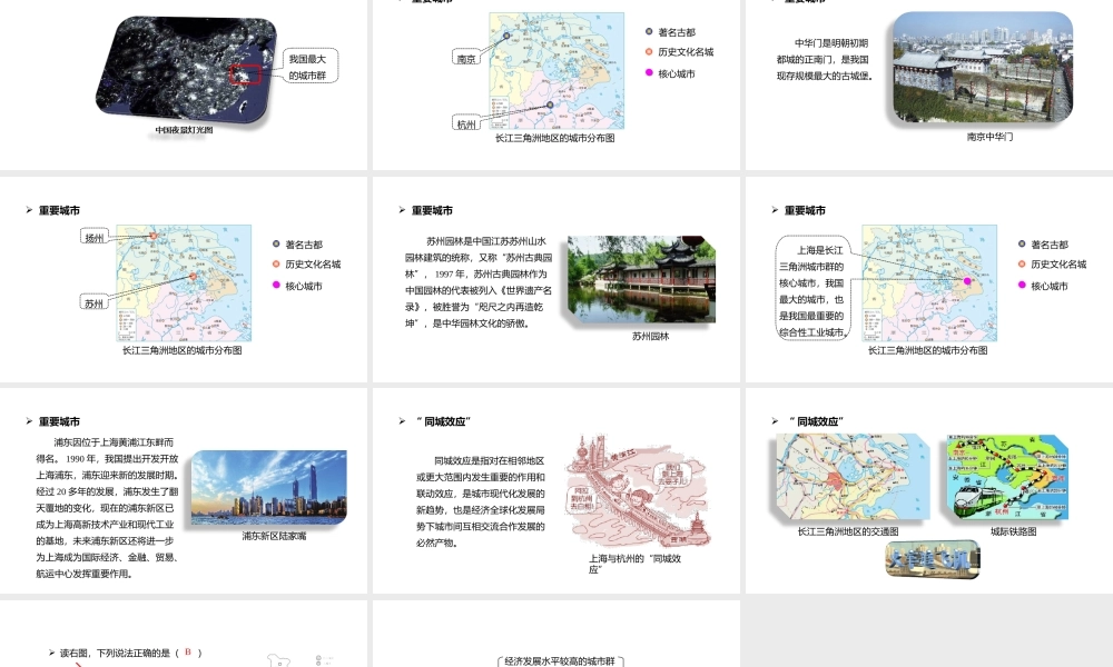 八年级地理下册 我国最大的城市群课件 （新版）湘教版-（新版）湘教版初中八年级下册地理课件