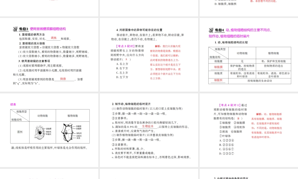 八年级生物 专题二 生物体的结构层次复习课件 （新版）济南版-（新版）济南版初中八年级全册生物课件